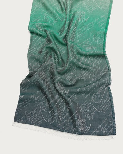 D&eacute;grad&eacute; Scritto Pattern Scarf, Emerald, hi-res