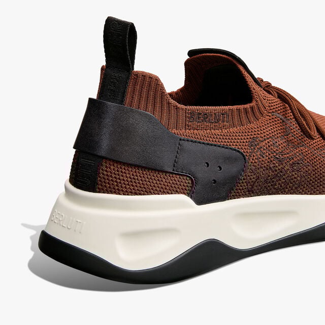 Shadow Scritto Knit And Lagoon Calf Sneaker, GRADIANT RUST, hi-res 4