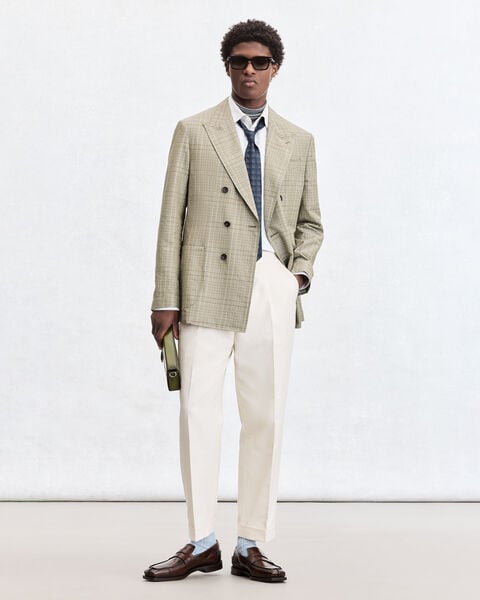 Marcello Jacket with Leather Details, Salvia, hi-res