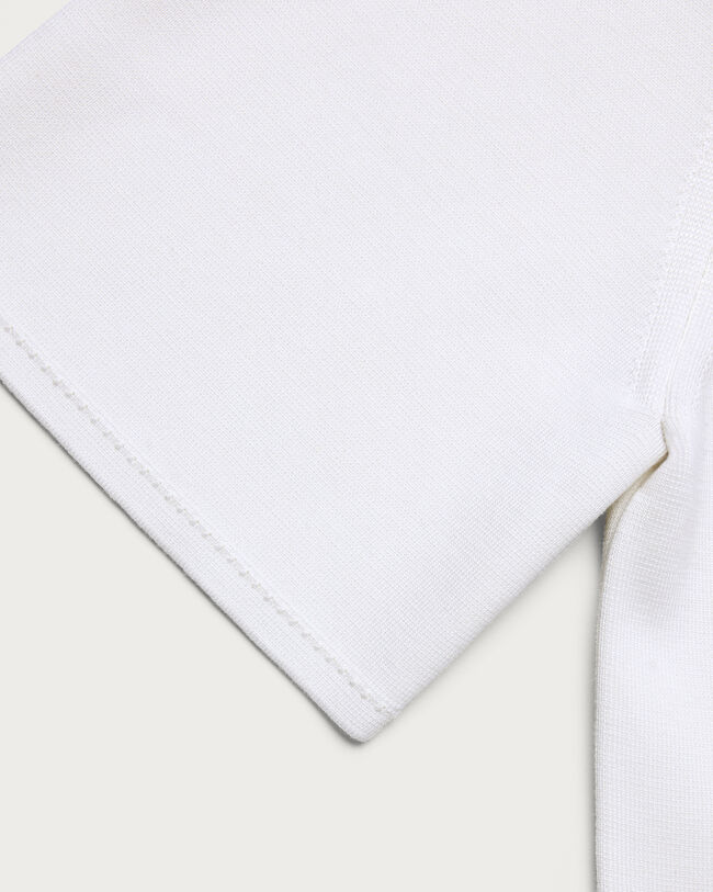 Polo with Leather Zip-puller, Off White, hi-res