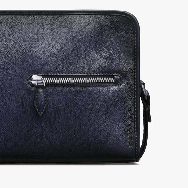 Journalier Scritto Leather Messenger, INDIGO DENIM, hi-res 5