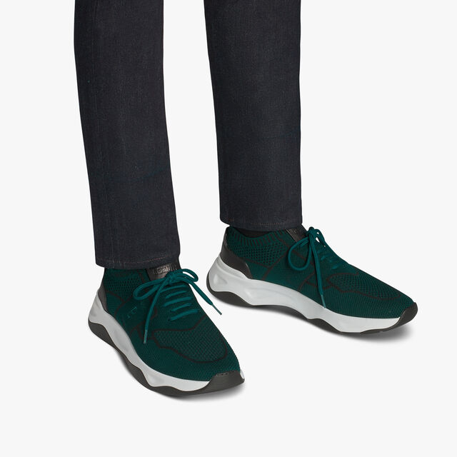 Berluti Men's Shadow Knit and Leather Sneaker