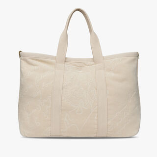 Oversize Tote Sponge Scritto Tote, CREAM, hi-res