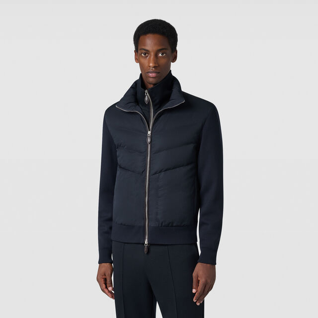 Wool & Nylon Mix Material Blouson, BLUE WINTER NIGHT, hi-res 2
