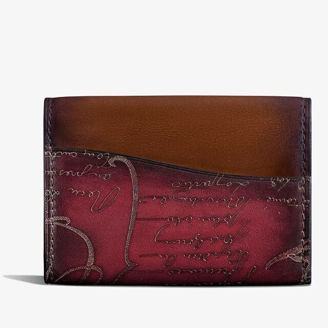 Imbuia Gradiant Scritto Leather Card Holder, ST EMILION + CACAO INTENSO, hi-res 2