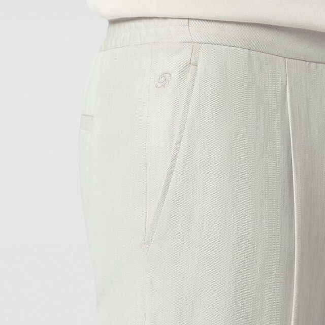 Cotton & Linen Relaxed Trousers, WHITE CANVAS, hi-res 5