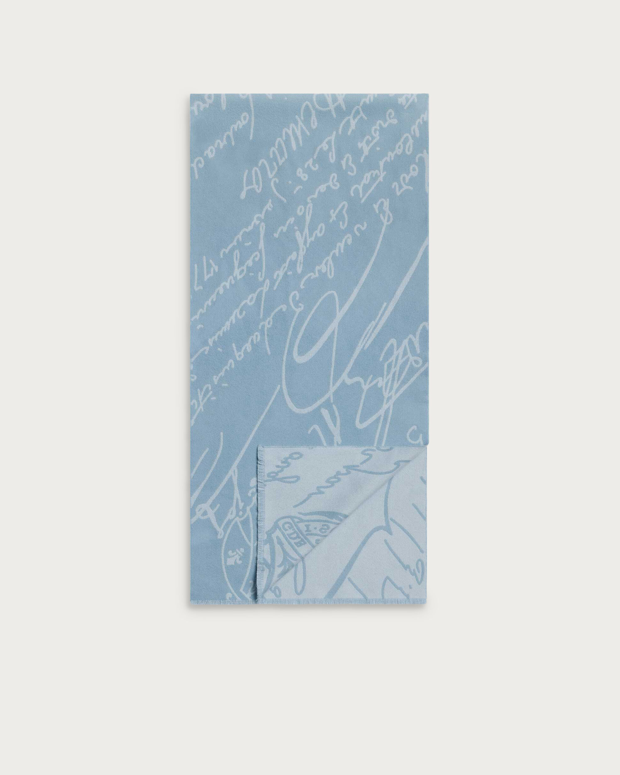 Scritto Pattern Scarf, Pale Blue, hi-res