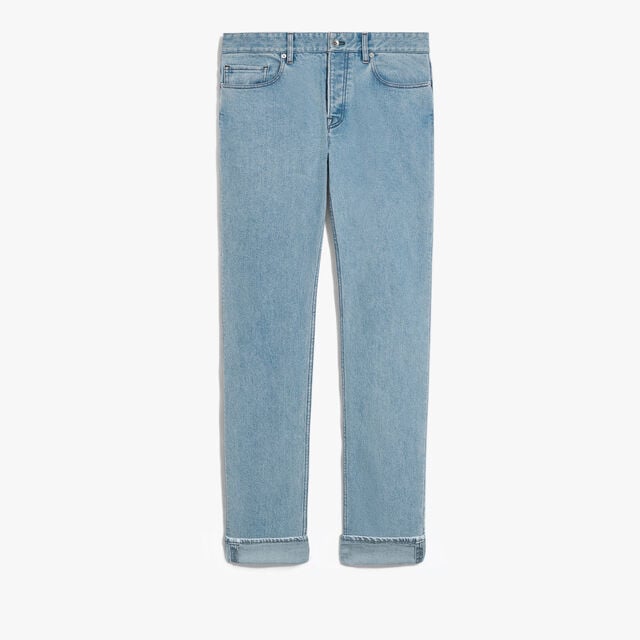 スリムフィット デニムパンツ, LIGHT BLUE, hi-res 1