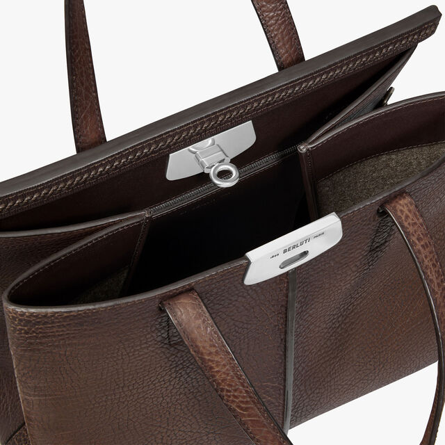 Luti 38 Leather Tote Bag, DARK BROWN, hi-res 6