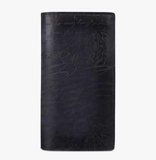 Ebene Scritto Leather Long Wallet, NERO, hi-res