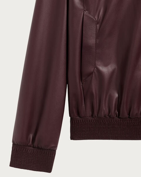 ウルトラライト フライ レザー フード ブルゾン, Burgundy, hi-res