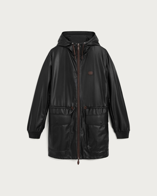 Ultralight Fly Leather Parka, Noir, hi-res