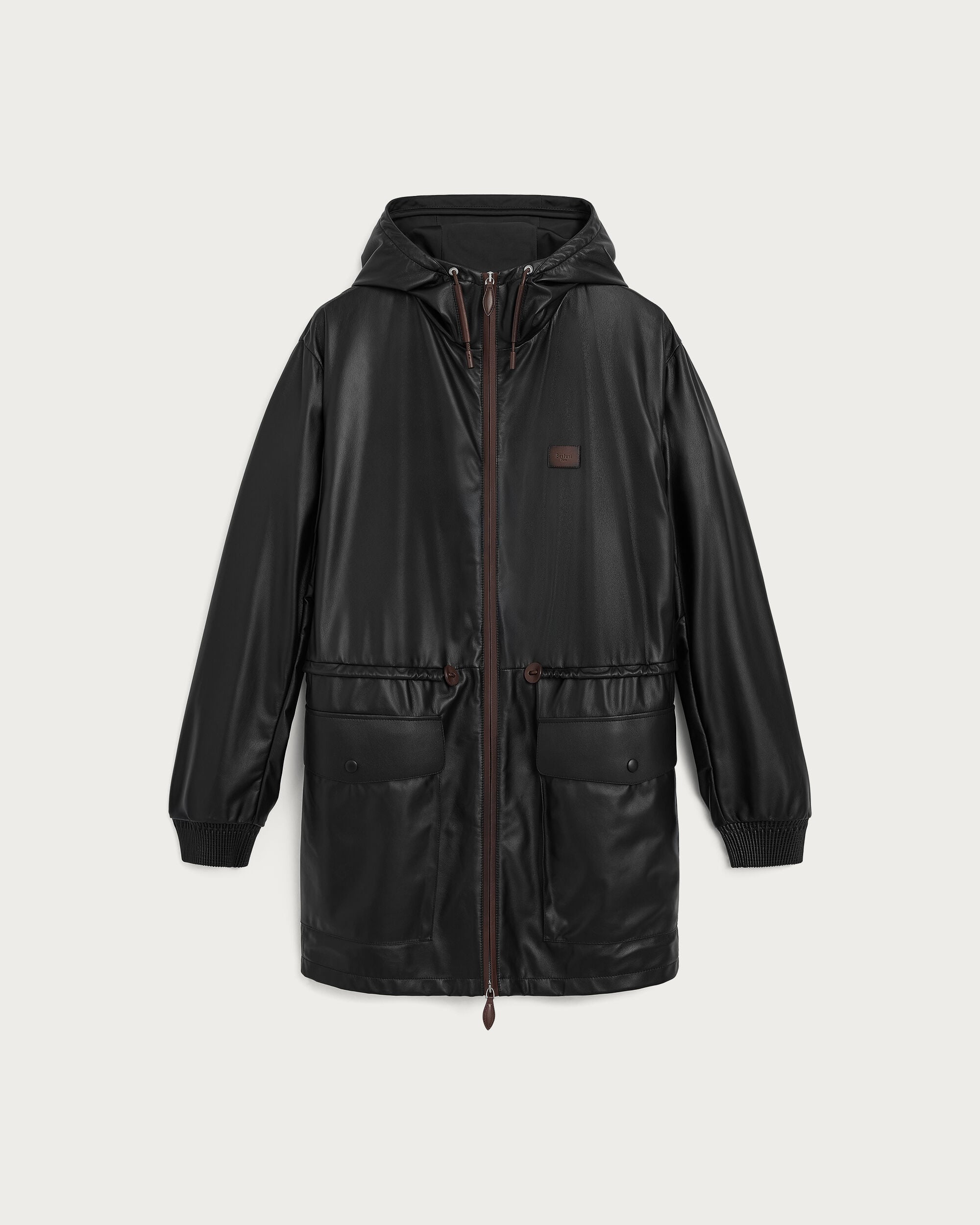Ultralight Fly Leather Parka, Noir, hi-res
