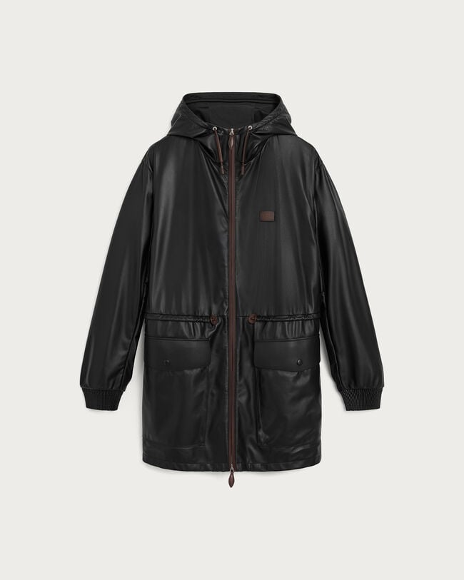 Ultralight Fly Leather Parka, Noir, hi-res