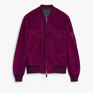 Suede Bomber, PURPLE FUSHIA, hi-res