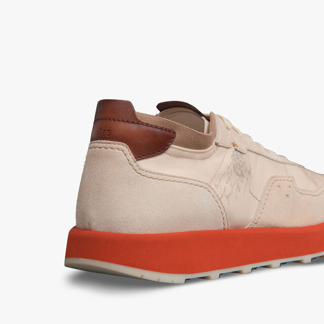 Light Track Suede Leather and Nylon Sneaker, BEIGE, hi-res 6