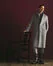 Double Face Foresti&egrave;re Coat with Leather Detail, Grey & Internal Giant Scritto, Image 2