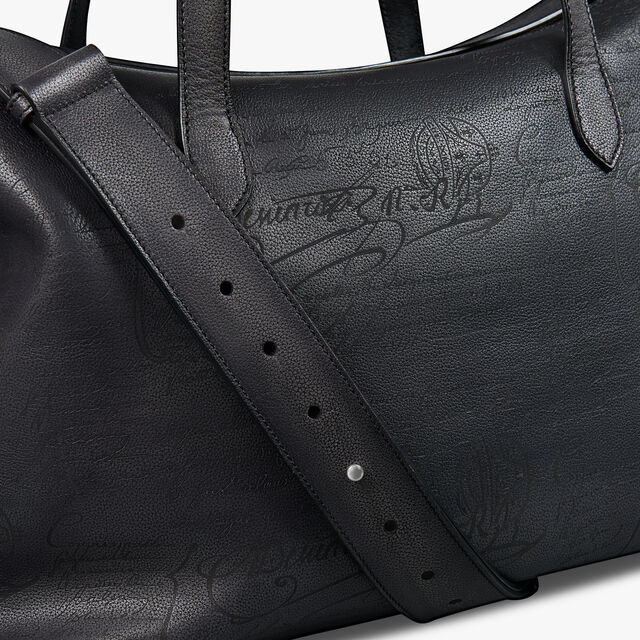 Late Hour Scritto Soft Leather Shopper, NERO GRIGIO, hi-res 5