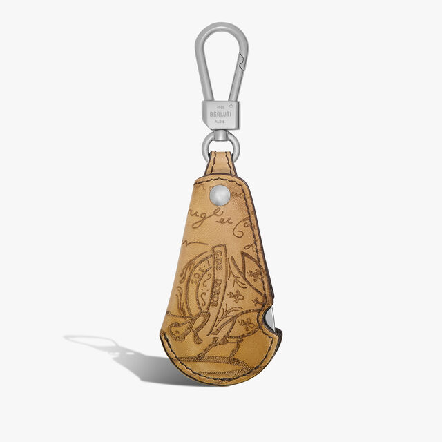 Rotative Shoehorn Scritto Leather Key Ring, MIRAGGIO, hi-res 1