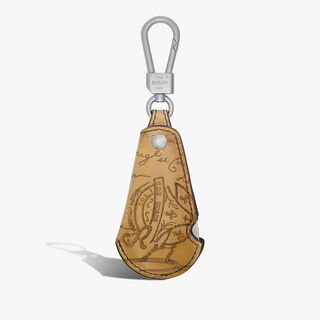 Rotative Shoehorn Scritto Leather Key Ring, MIRAGGIO, hi-res
