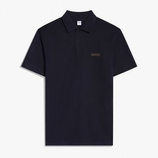 Classic Pique Leather Tab Polo, COLD NIGHT BLUE, hi-res