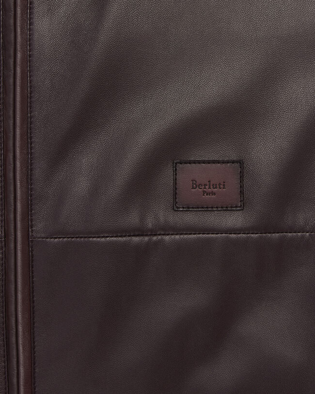 Blouson &agrave; Capuche en Cuir Fly Ultral&eacute;ger, Chocolate Brown, hi-res