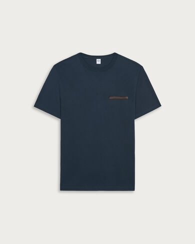 レザータブ ポケット Tシャツ, Marine, hi-res