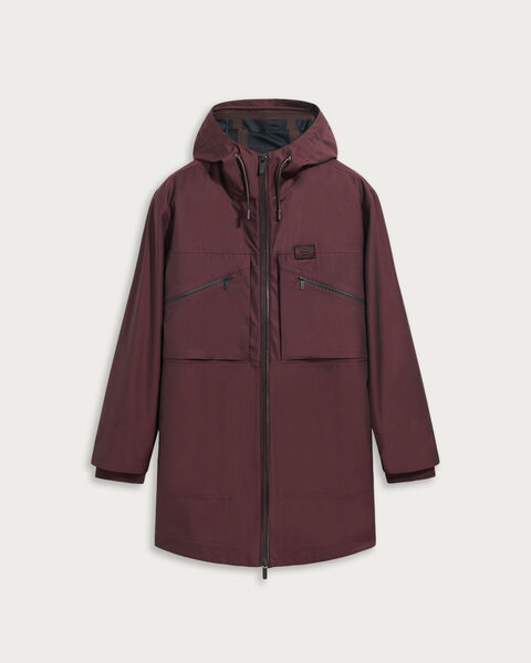Parka en Tissu Technique, Burgundy, hi-res