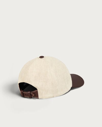 Baseball Cap with Leather Visor, Shades Of Beige, hi-res