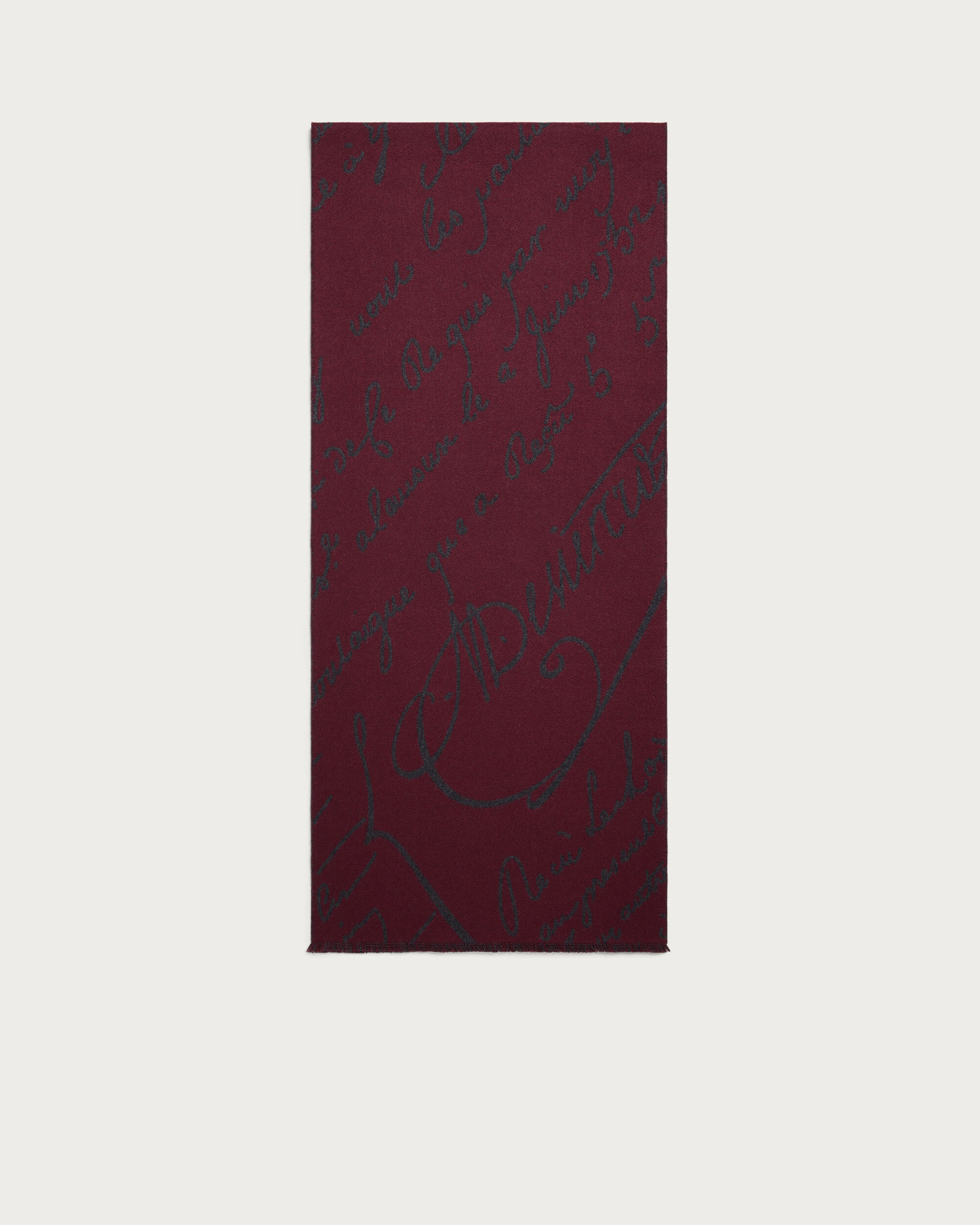 &Eacute;charpe Motif Scritto, Nero Bordo, hi-res
