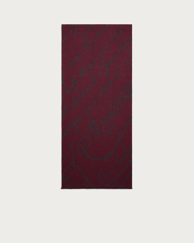 &Eacute;charpe Motif Scritto, Nero Bordo, hi-res