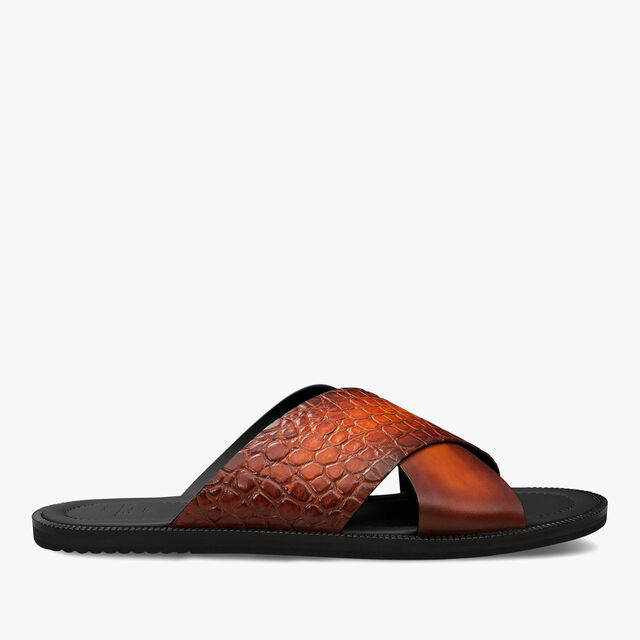 Sifnos Alligator And Leather Sandal, FIAMMA, hi-res 1