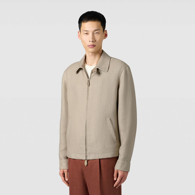 Linen Blouson, NATURAL BEIGE, hi-res 2