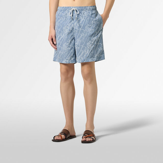 Marbeuf Scritto Swimshorts, CORNFLOWER BLUE SCRITTO, hi-res 2