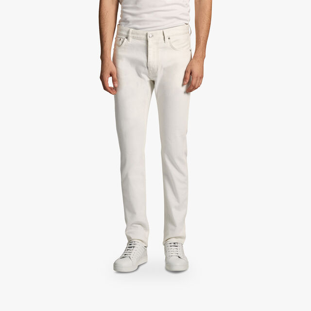 White Denim Trousers, OFF WHITE, hi-res 2