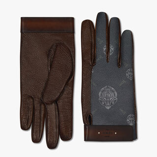 Signature Canvas And Lambskin Gloves, BLACK + TDM INTENSO, hi-res