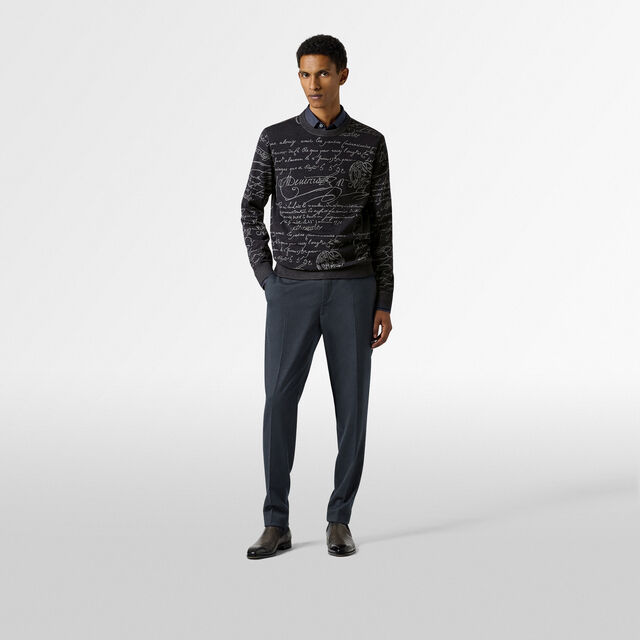 Classic Scritto Crewneck, NAVY/ GREY SCRITTO, hi-res 4