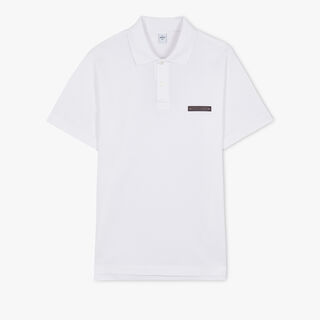 皮革标签polo衫, COTTON WHITE, hi-res