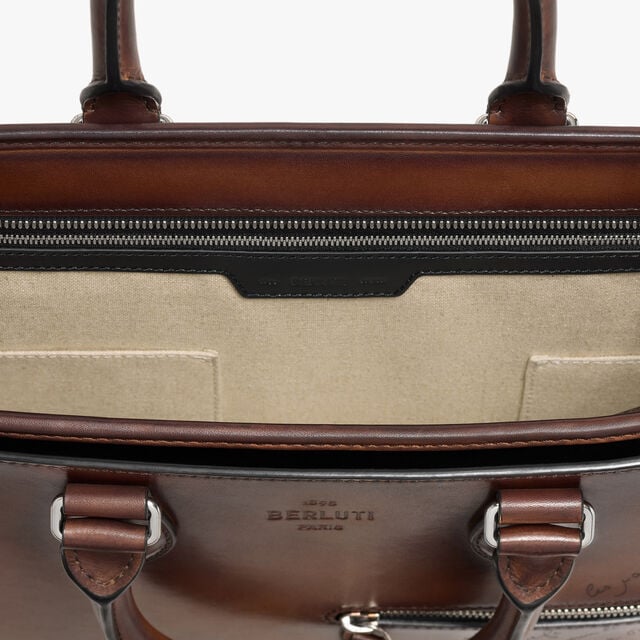 Un Jour Scritto Leather Briefcase, CACAO INTENSO, hi-res 11