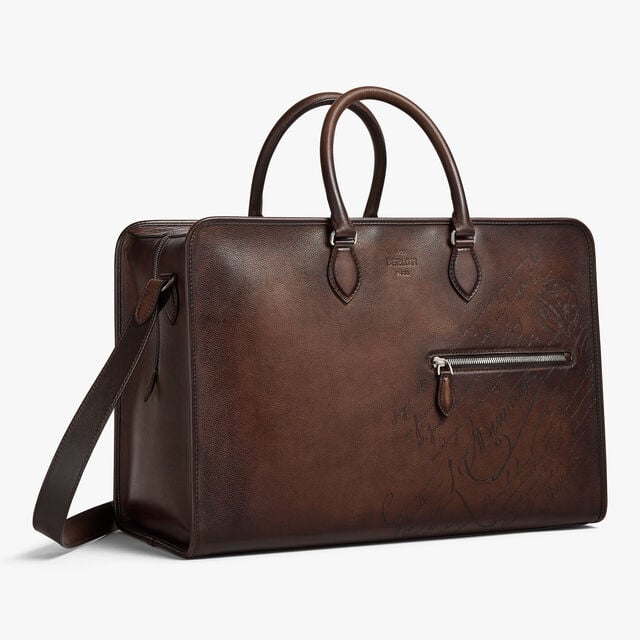Overnight Scritto Leather Travel Bag, SOFT BROWN, hi-res 6