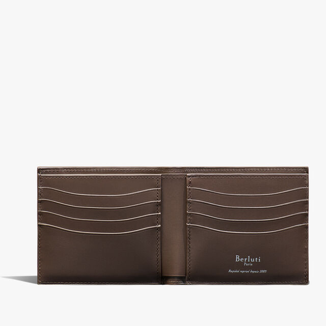 Makore Leather And Alligator Leather Compact Wallet, ICE GOLD, hi-res 3