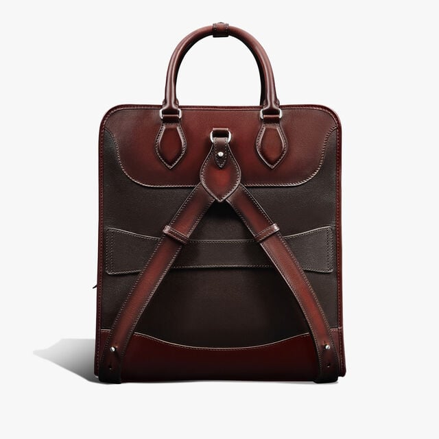Premier Jour Scritto Leather Backpack, LEGNO BRUCIATO, hi-res 3