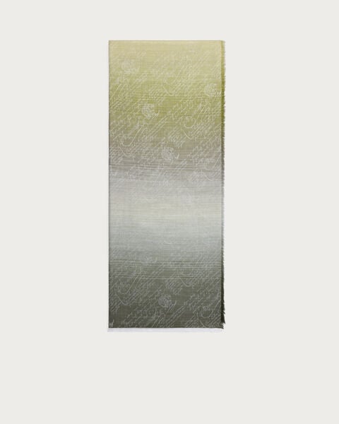 デグラデ スクリットパターン スカーフ, Olive, hi-res