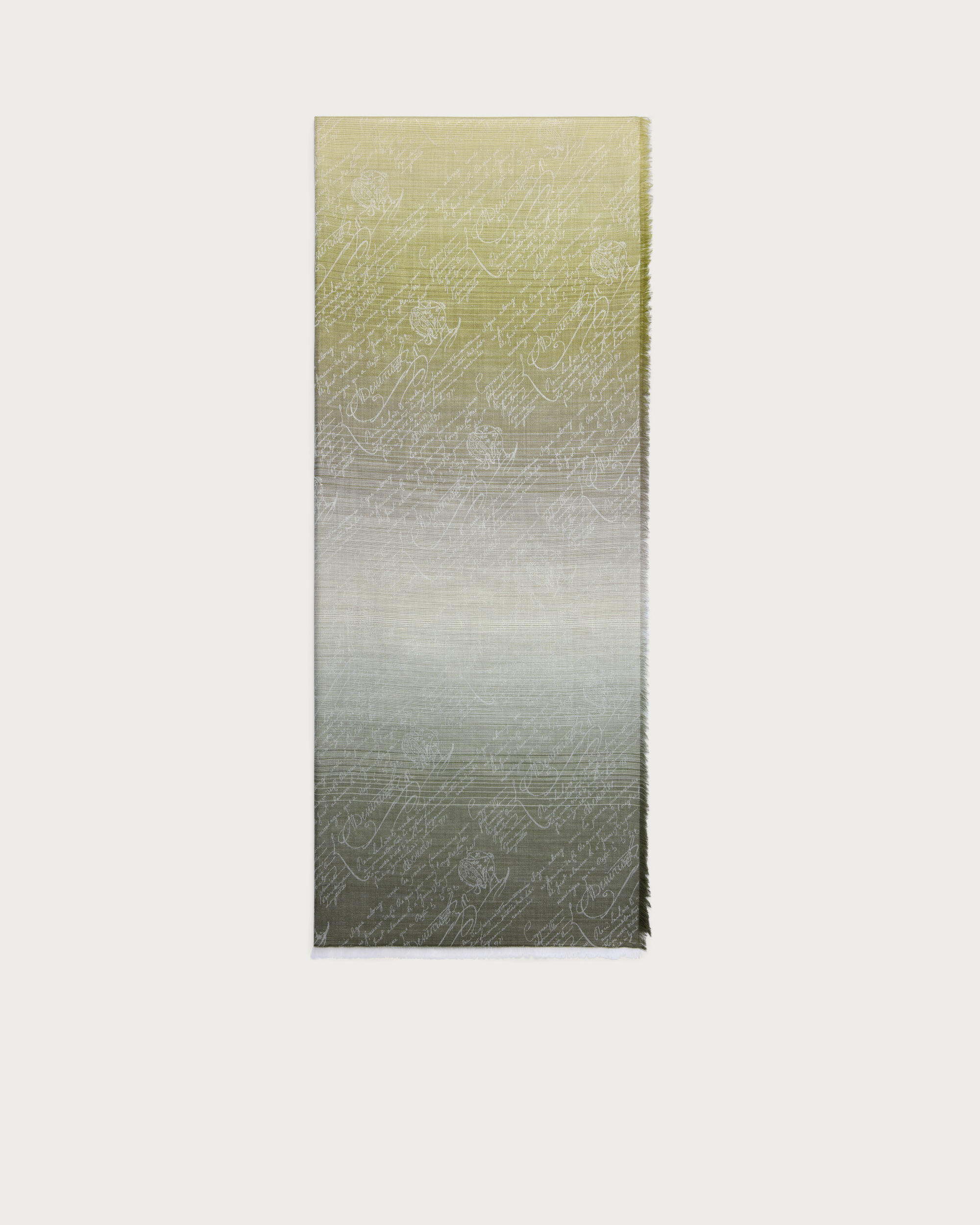 Degrad&eacute; Scritto Pattern Scarf, Olive, hi-res