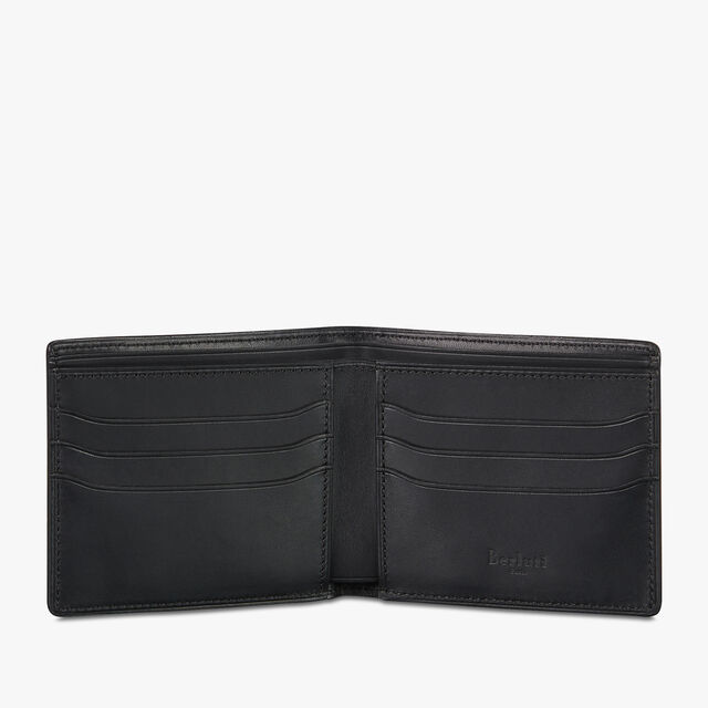 Makore Alligator Leather Wallet, NERO BLU, hi-res 3