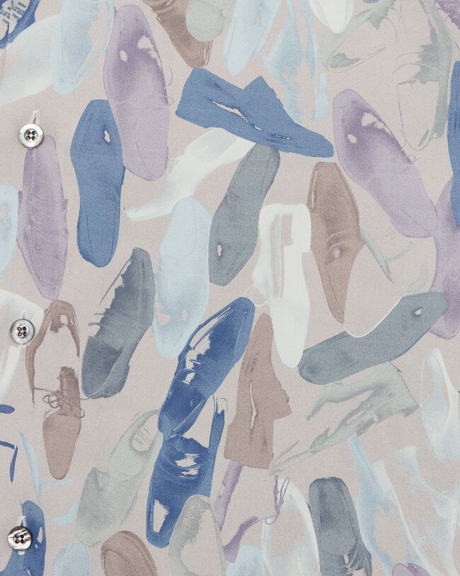 Shoes Polaroid Pattern Short-Sleeves Shirt, Pearl Grey, hi-res
