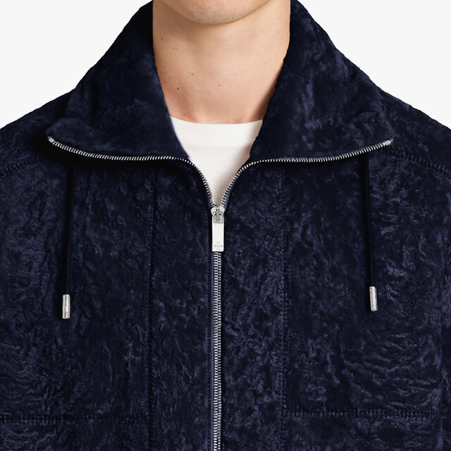 Light Shearling Jacket, COLD NIGHT BLUE, hi-res 5