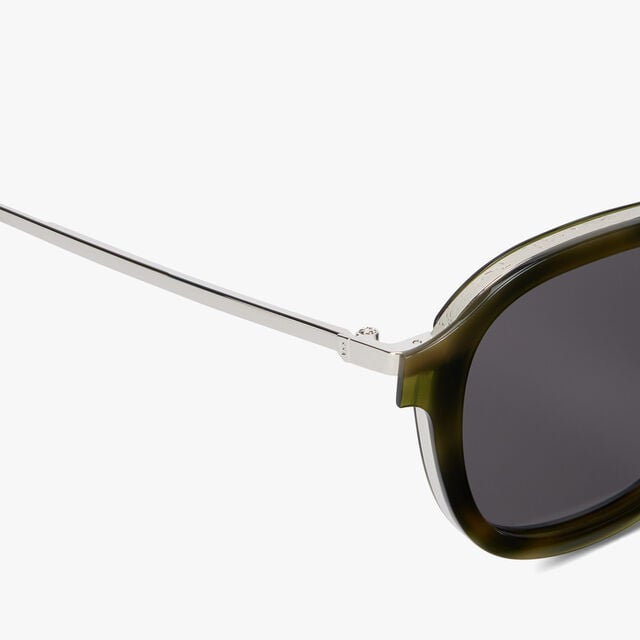 Equinox Metal And Acetate Sunglasses, KHAKI+SMOKE, hi-res 3