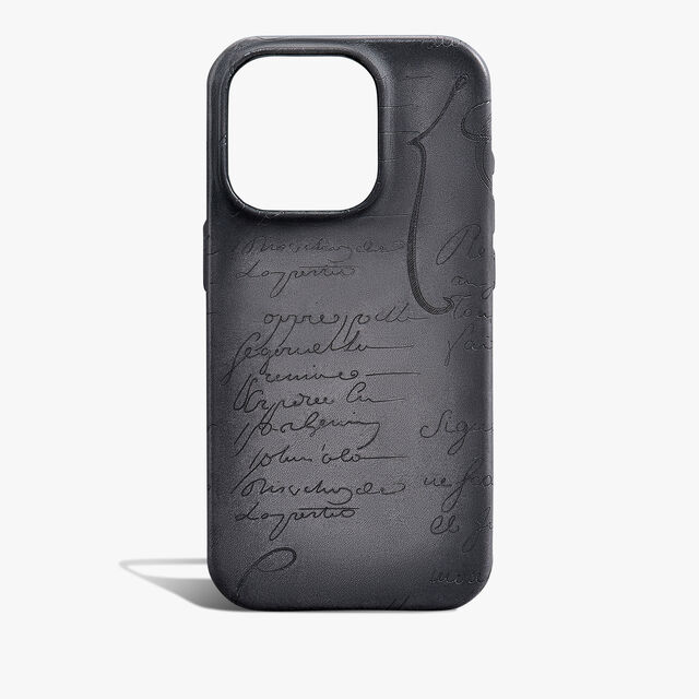 Scritto Leather iPhone 16 Pro Case, LIGHT ALUMINIO, hi-res 1