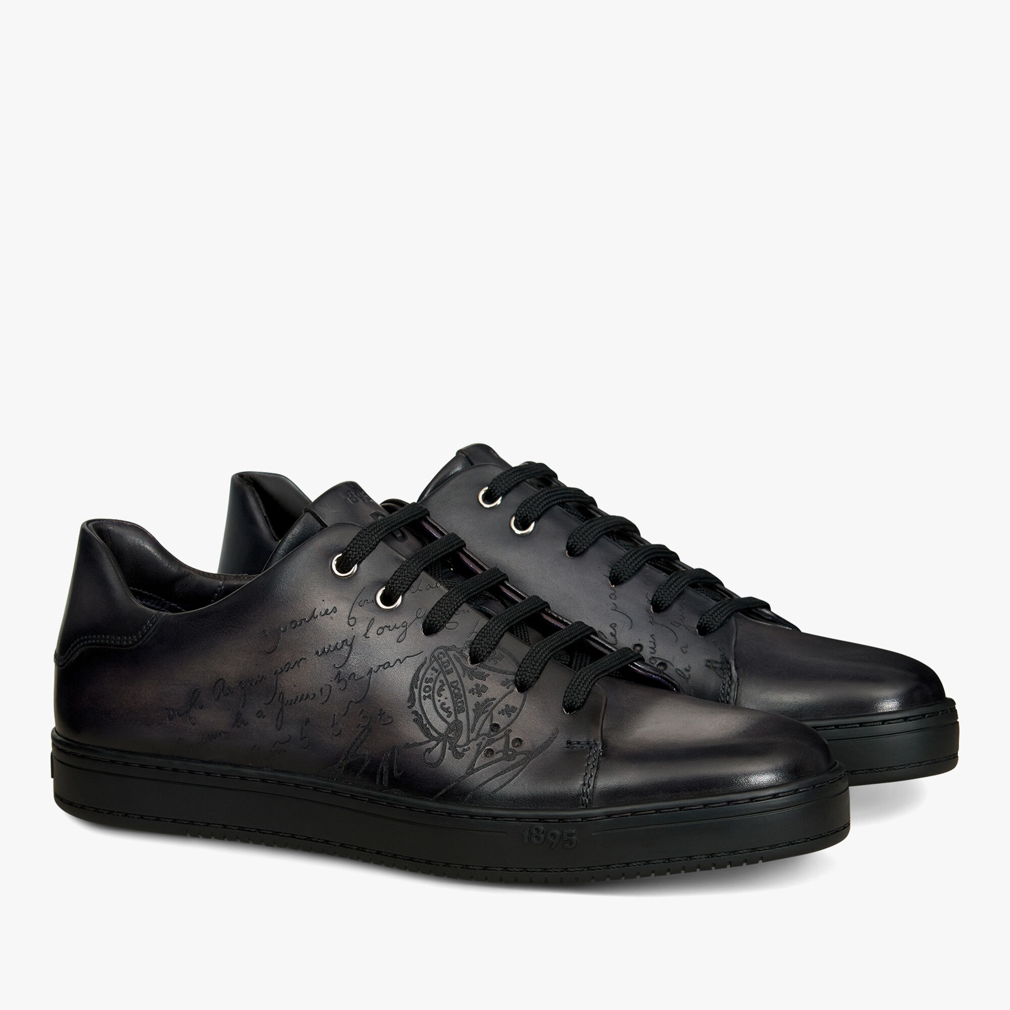 Playtime Scritto Leather Sneaker, NERO GRIGIO, hi-res 2
